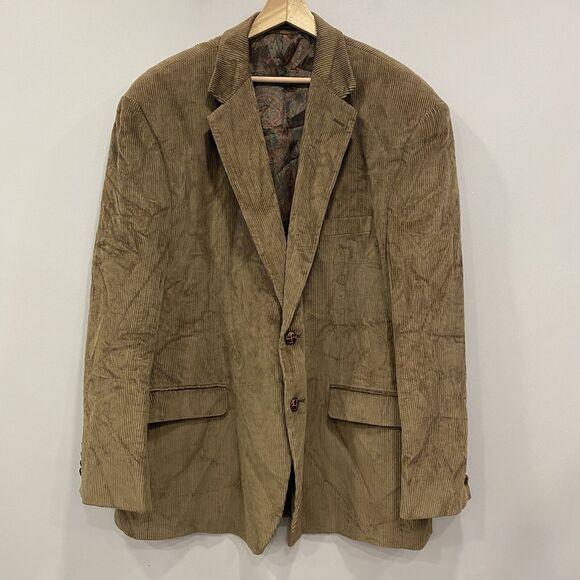 LRL Men’s 50R Brown Corduroy Sport Coat Jacket Old Money Y2K 90s Preppy Dadcore - Picture 1 of 16